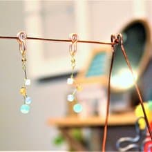 貓眼石連珠造型耳飾