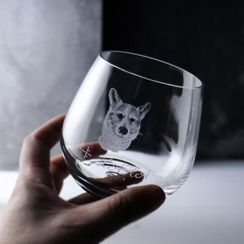 345cc【狗】(寫實版)寵物犬雕刻威士忌杯