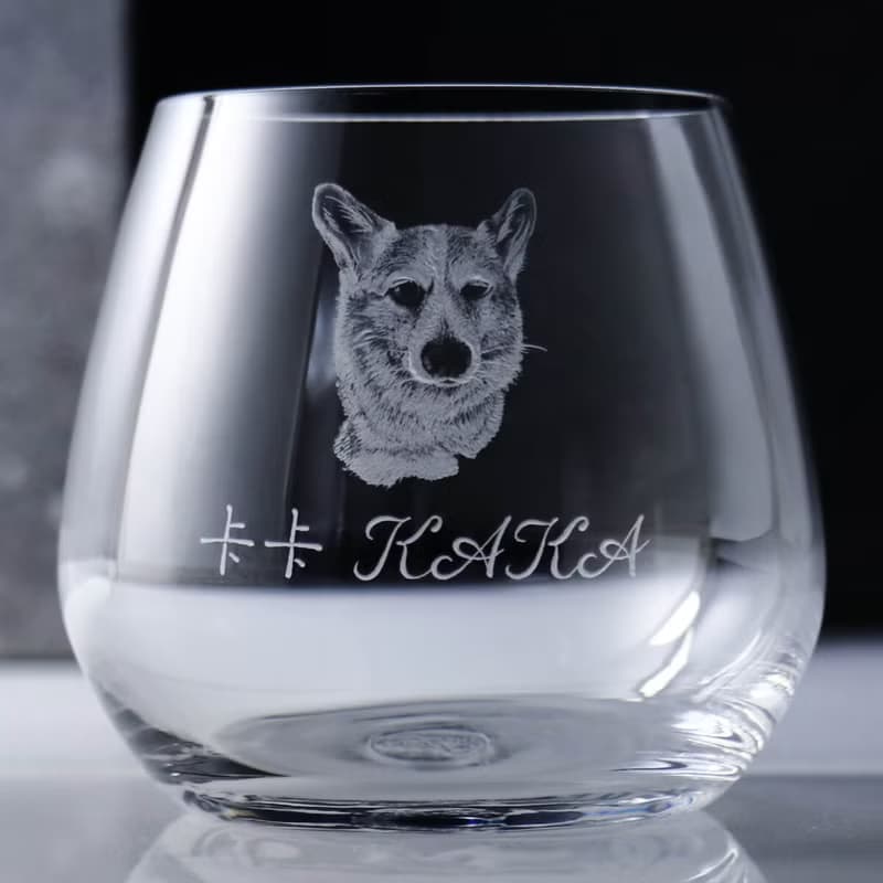 345cc【狗】(寫實版)寵物犬雕刻威士忌杯