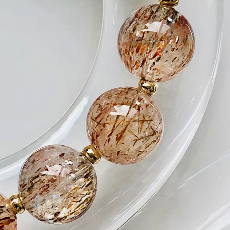 ITS-B652【設計款・黑金超七・10~11mm】天然石水晶手鍊手環