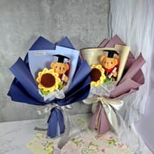 鉤織向日葵畢業花束 畢業禮物 畢業花束訂製 手織花束 CRFB007