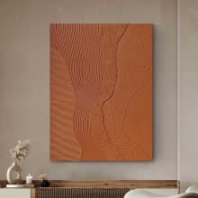 Terracotta Textured Abstract Painting | Scandinavian Wall Art | Orange Nile