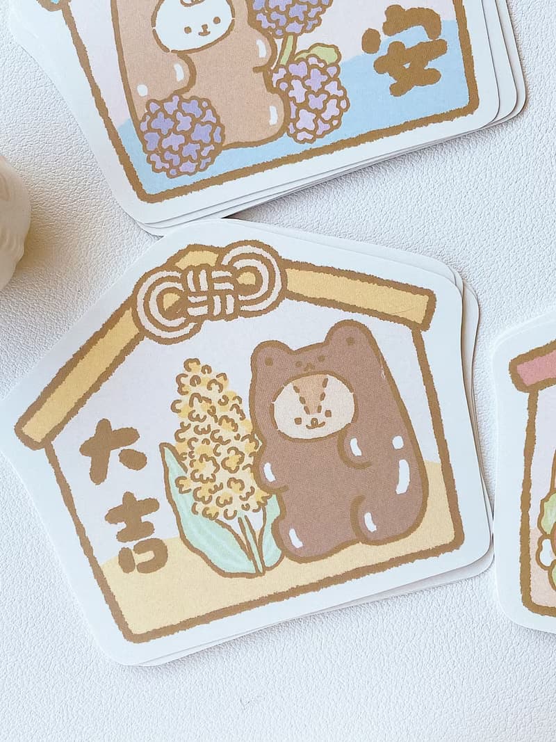 軟綿綿的/祈願繪馬/大貼紙十一代/防水貼紙/共5款
