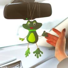 Hanging frog ornament for car mirror decor. Cute car accessory. Funny frog gift