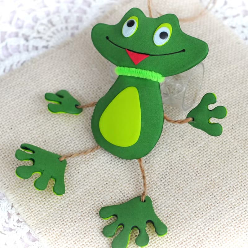 Hanging frog ornament for car mirror decor. Cute car accessory. Funny frog gift