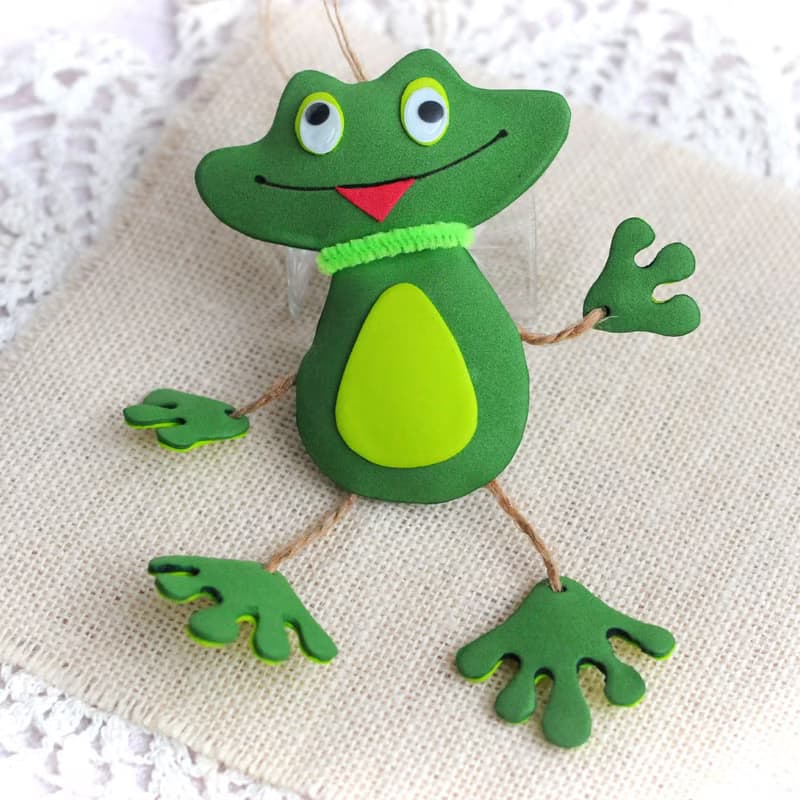 Hanging frog ornament for car mirror decor. Cute car accessory. Funny frog gift