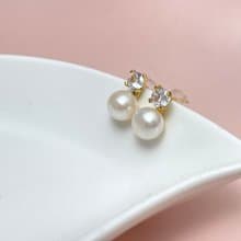 王妃款 天然淡水珍珠  純銀 耳環