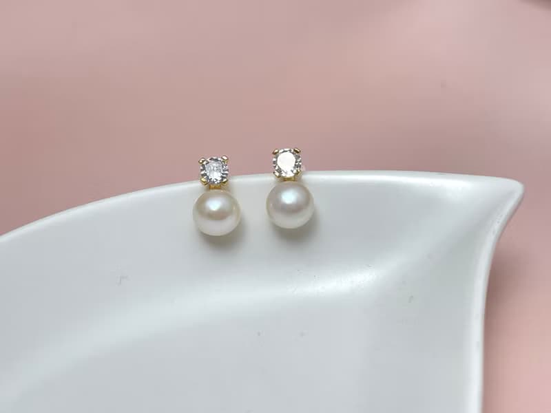 王妃款 天然淡水珍珠  純銀 耳環