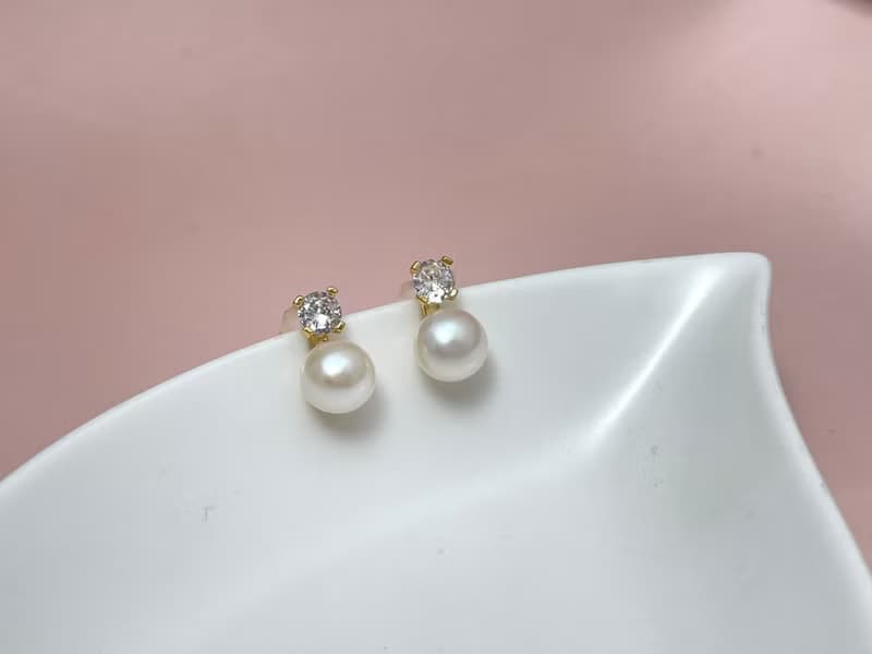 王妃款 天然淡水珍珠  純銀 耳環