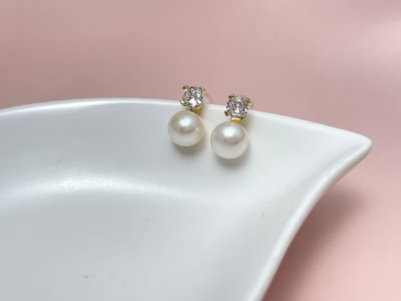 王妃款 天然淡水珍珠  純銀 耳環