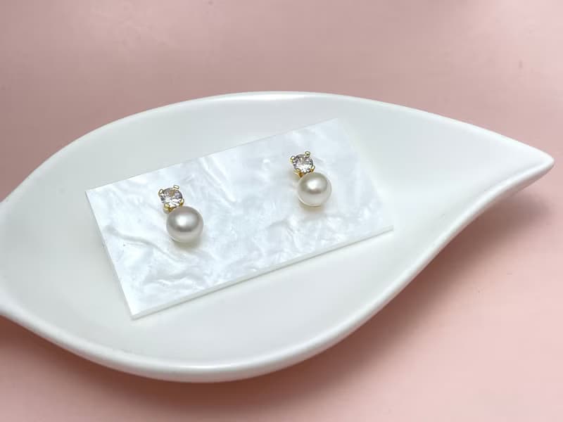 王妃款 天然淡水珍珠  純銀 耳環
