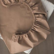 Cacao minimalistic baby crib fitted sheet - Cot sheet fitted with elastic