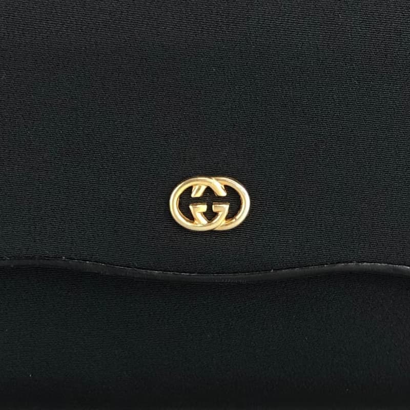 【 日本直送　名牌中古包 】GUCCI グッチ ショルダーバッグ ブラック インターロッキング ナイロン チェーン vintage ヴィンテージ c5t5sp