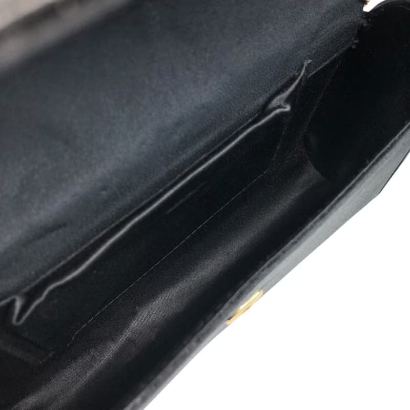 【 日本直送　名牌中古包 】GUCCI グッチ ショルダーバッグ ブラック インターロッキング ナイロン チェーン vintage ヴィンテージ c5t5sp