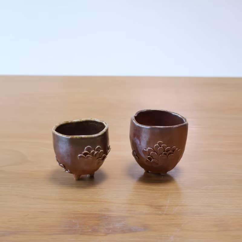 泥鱗 柴燒陶茶杯