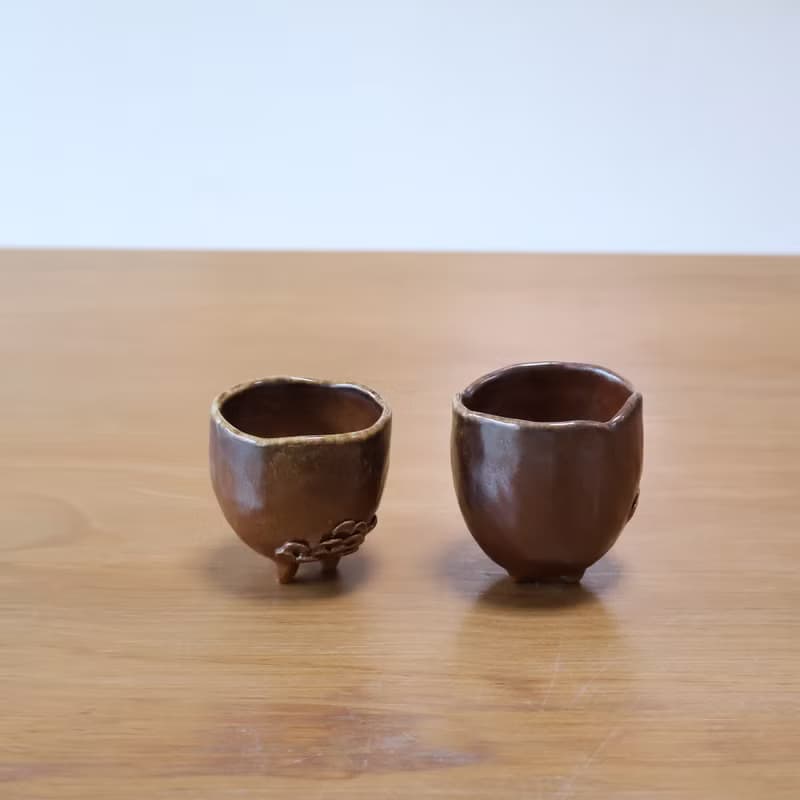 泥鱗 柴燒陶茶杯
