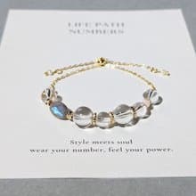 生命靈數9號 開運手鍊 | 月光石×天然石 | 光之能量與圓滿象徵