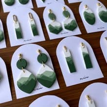 【圍繞-綠】原創耳環 | 軟陶耳環 | 耳針耳夾 | 詩篇