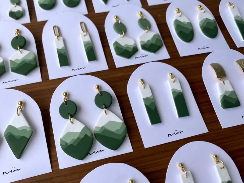 【圍繞-綠】原創耳環 | 軟陶耳環 | 耳針耳夾 | 詩篇