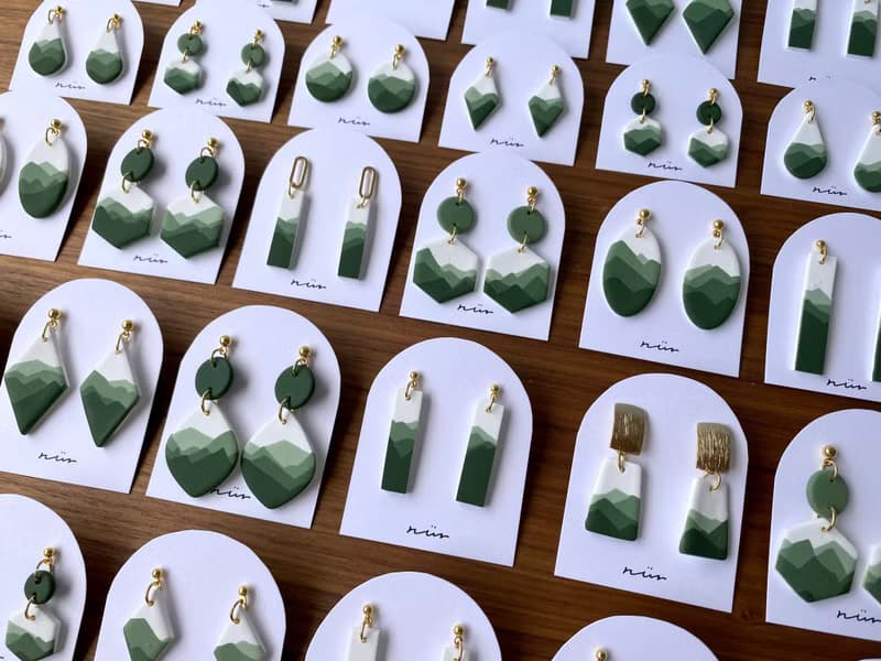 【圍繞-綠】原創耳環 | 軟陶耳環 | 耳針耳夾 | 詩篇