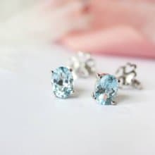 Stud Earrings Natural Topaz Silver925, stud earrings