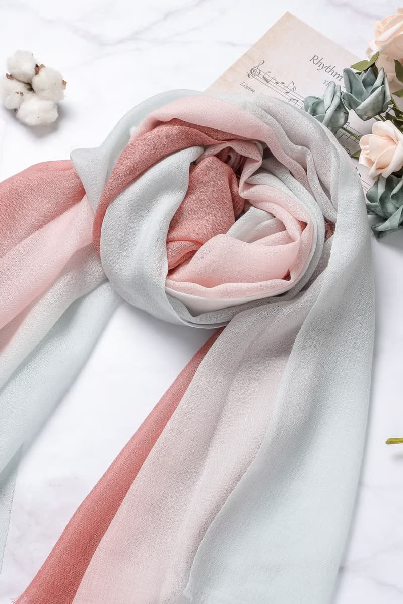 新款Cashmere羊絨圍巾/披肩 漸層 戒指絨 暮秋的溫柔 四季適用