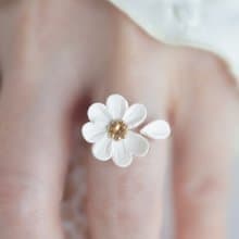 【14KGF】開口戒 / 包金軟陶 花算命  / Free Size