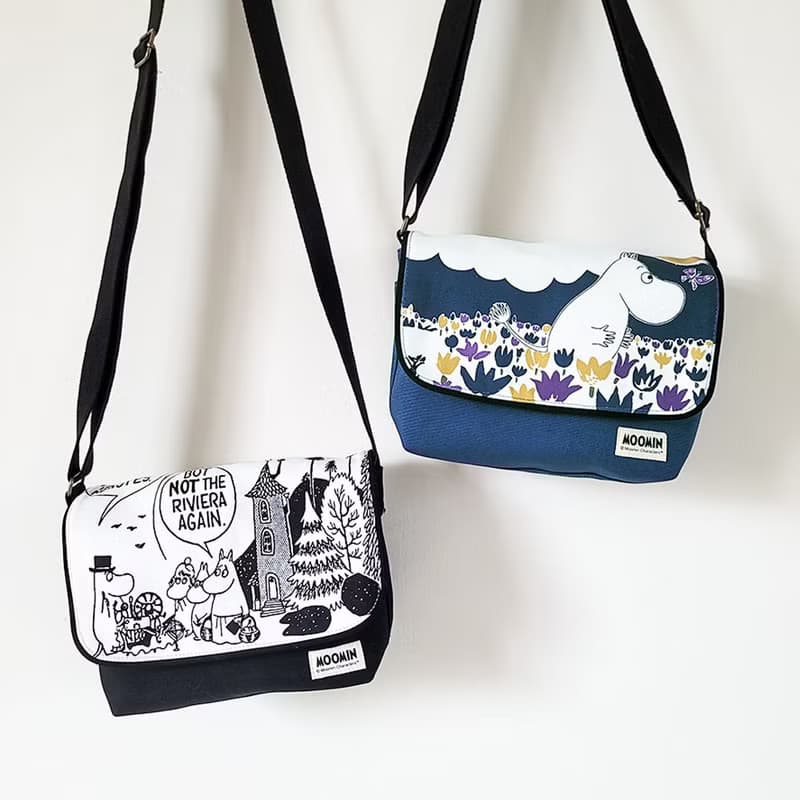 【Pinkoi x Moomin】姆明 漫畫小方包 郵差包 斜背包 -黑 台灣製