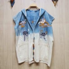 Hand Embroidery Cardigan, Turtle, Sea, Ocean