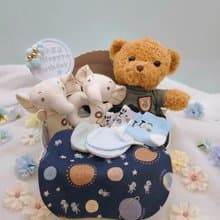 星球搖籃滿月禮/彌月禮盒/生日/新生兒/送禮/口水巾