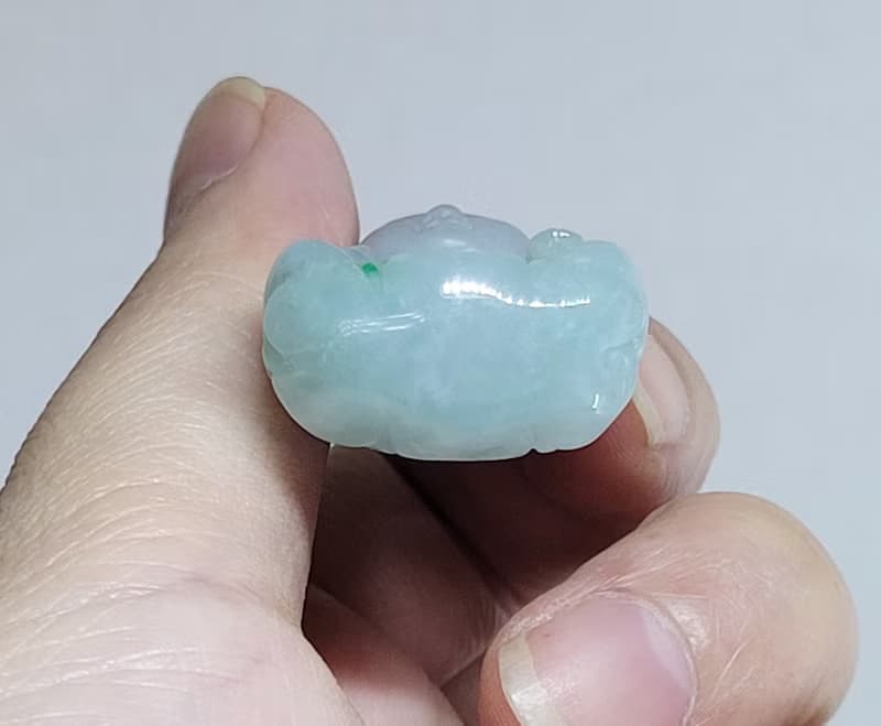 【純翠】天然翡翠 立體阿彌紫綠雙色雙雕小擺吊墜雙用款 佛系