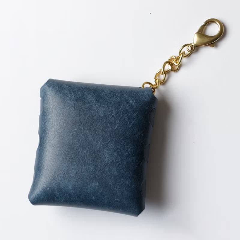 牛皮零錢包 小物收納包 海軍藍
