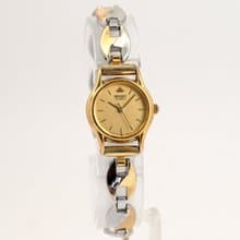 SEIKO 女性用腕時計 クォーツ 2Y01-0A10  ゴールド文字盤 ツートンブレスレット 手錶 古董錶 復古手錶