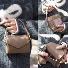 Valen (Warmtaupe) : Mini wallet, short wallet, cow leather, Brown, Zip pouch