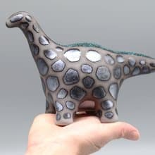 Handmade Ceramic Dinosaur Sculpture - Fantasy Table Art