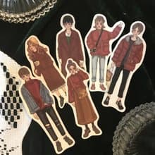 *Boys and Girls* 聖誕情侶穿搭 6入 貼紙組。估卡。手帳