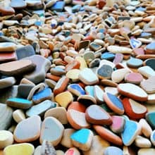 Sea Pottery shards 破碎的陶器 Multicolored broken mosaic tiles/Broken Porcelain 老瓷器