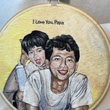 *Custom Made* portrait embroidery hoop. (5 inch)