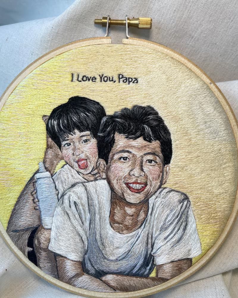 *Custom Made* portrait embroidery hoop. (5 inch)