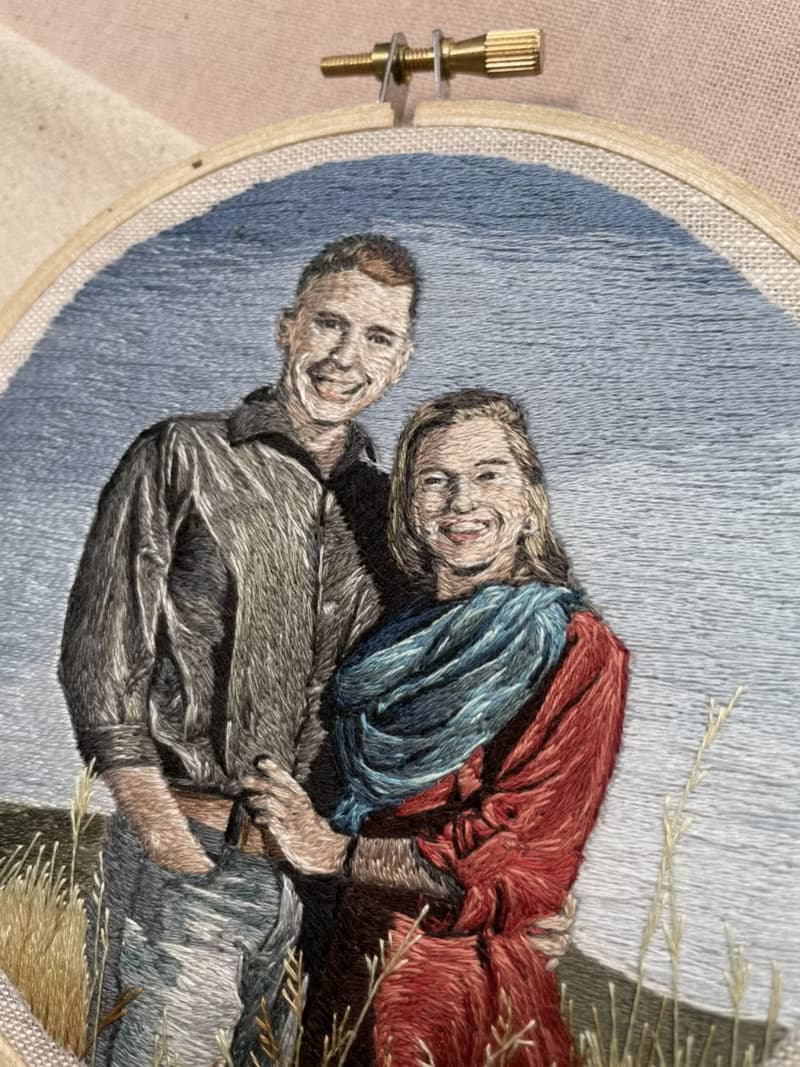 *Custom Made* portrait embroidery hoop. (5 inch)