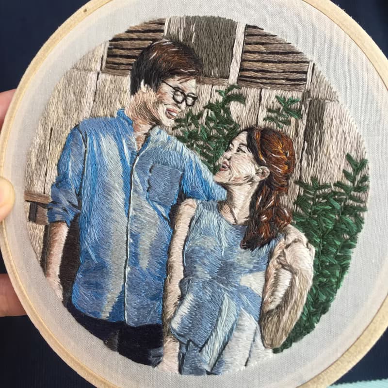 *Custom Made* portrait embroidery hoop. (5 inch)