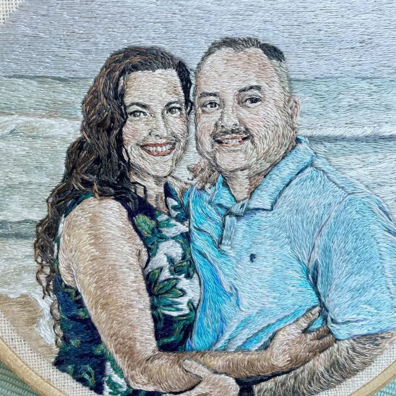 *Custom Made* portrait embroidery hoop. (5 inch)