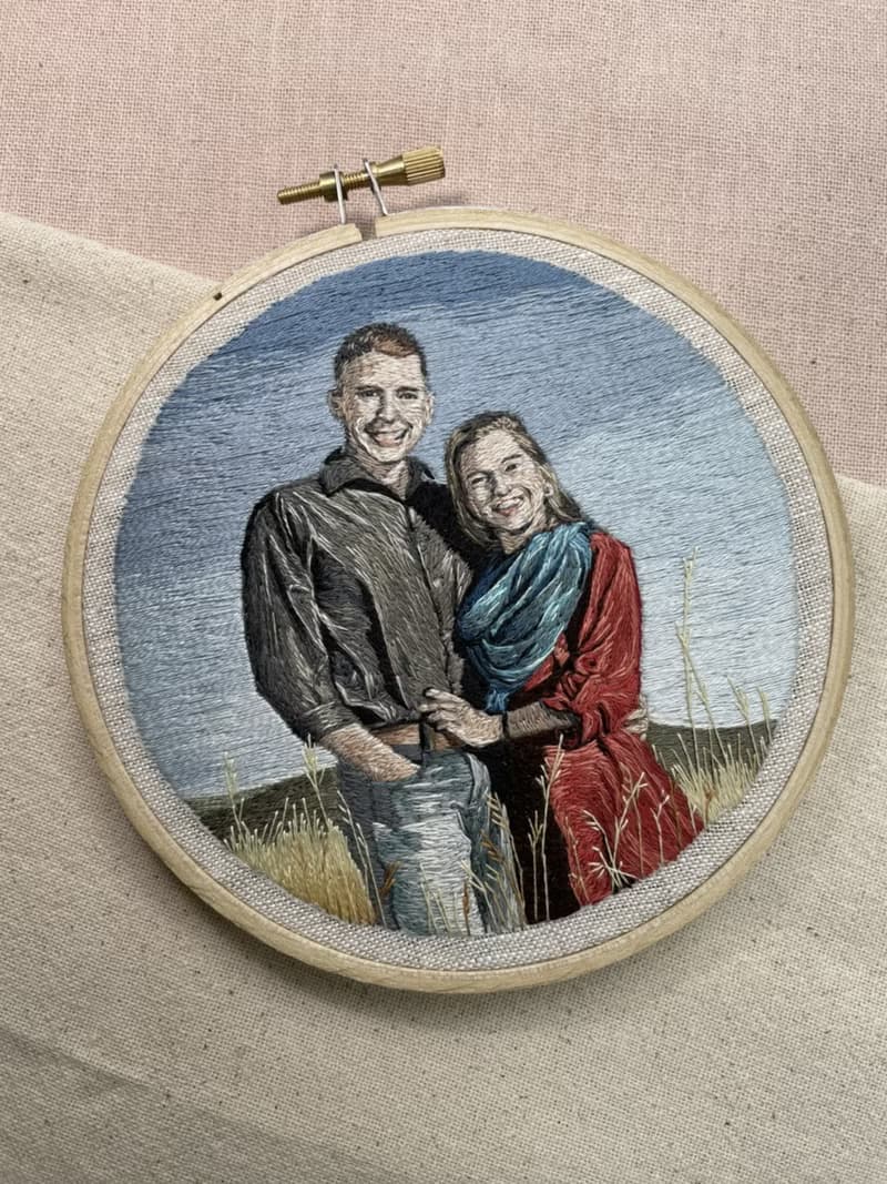 *Custom Made* portrait embroidery hoop. (5 inch)