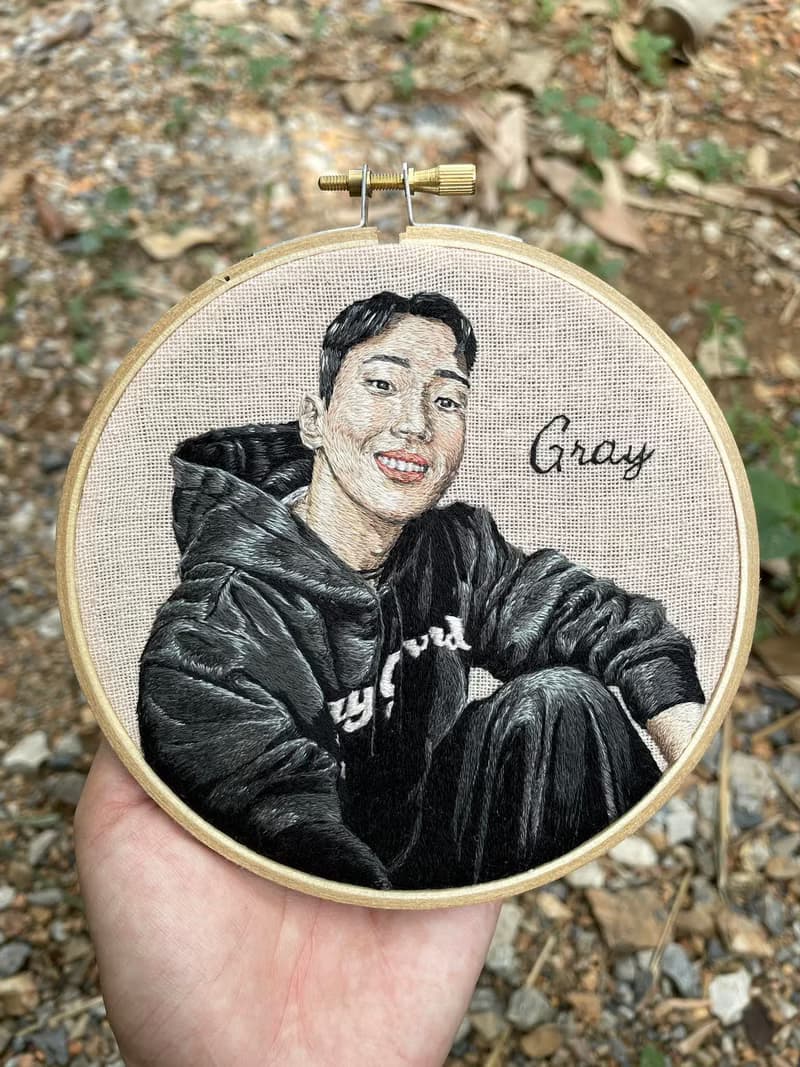 *Custom Made* portrait embroidery hoop. (5 inch)