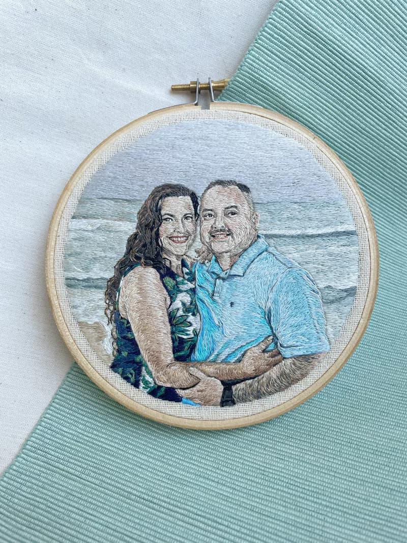 *Custom Made* portrait embroidery hoop. (5 inch)