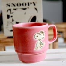 【畢業季/免運/特惠】史努比堆疊馬克杯含木盒(粉霧)