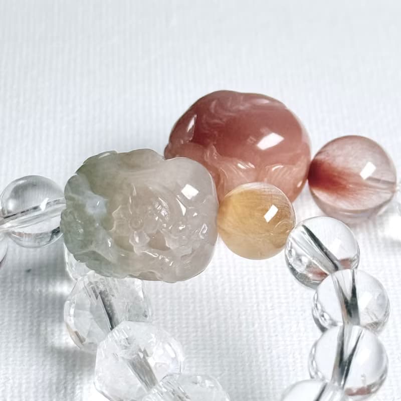 阿拉善狐狐。兔毛白水晶設計款