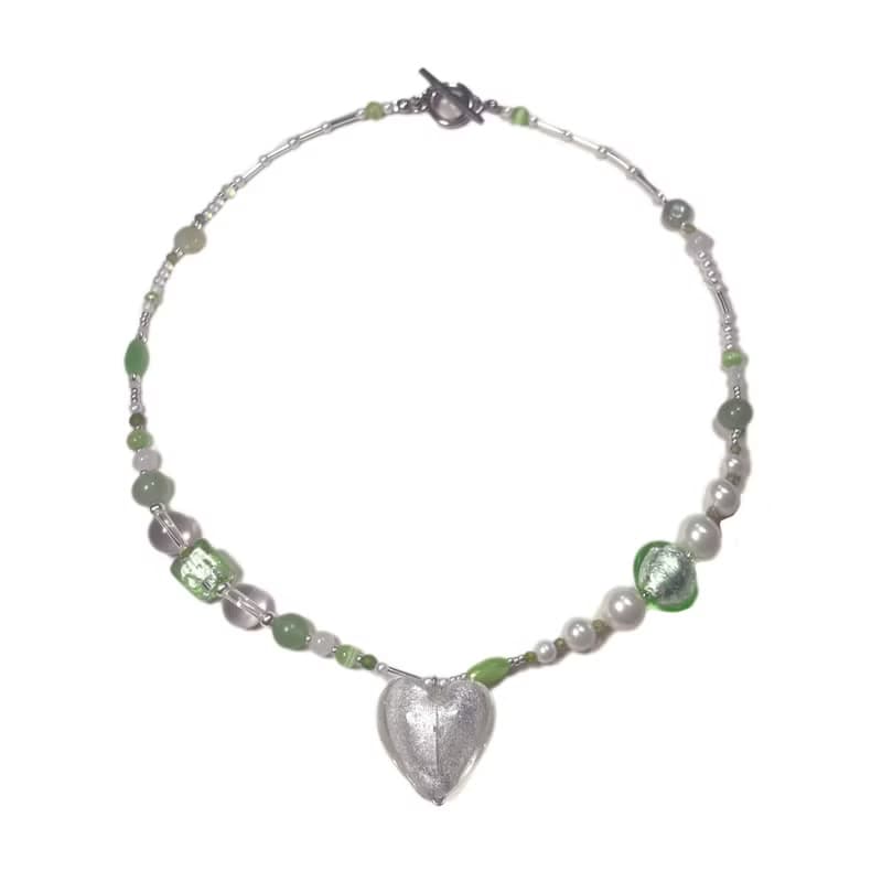 Sea Collection - 'Seahorse' Glass Craft Heart Necklace