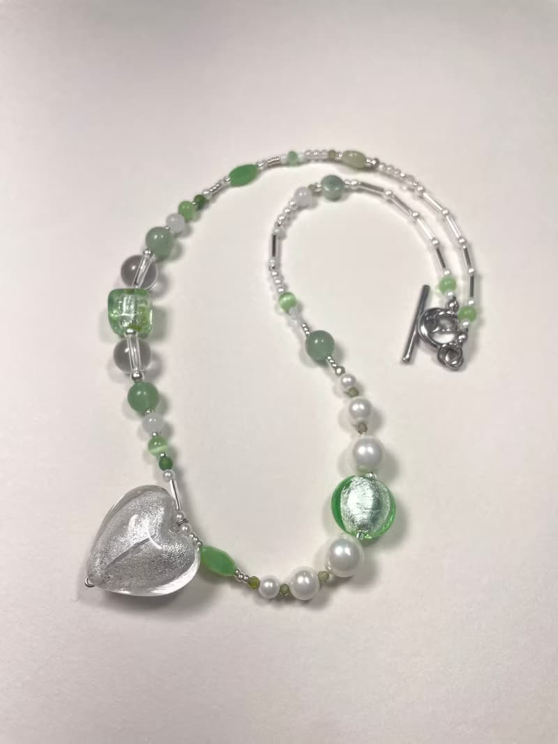 Sea Collection - 'Seahorse' Glass Craft Heart Necklace