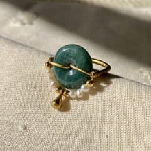 老林雜貨 | 翡翠珍珠水滴戒指